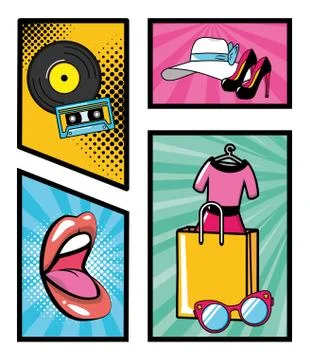 Pop art elements Stock Illustration