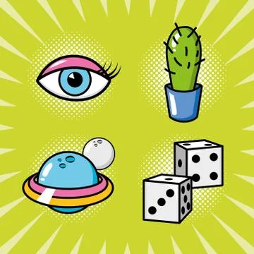 Pop art elements Illustrazione stock