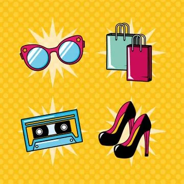 Pop art elements Stock Illustration