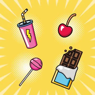 Pop art elements Illustrazione stock