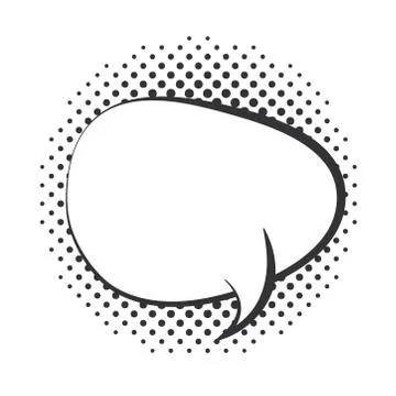 Pop art empty speech bubble halftone style, linear design white background 스톡 일러스트