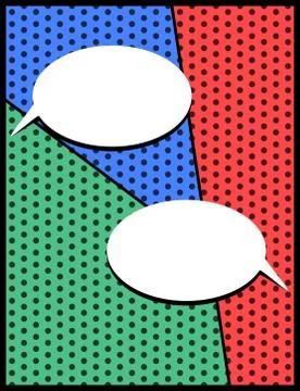 Pop art empty speech bubbles on colorful background. illustration, vintage de Stock Illustration
