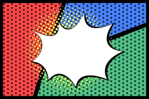 Pop art empty speech bubbles on colorful background. illustration, vintage de Illustrazione stock
