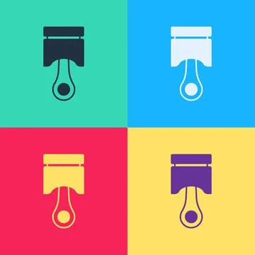 Pop art Engine piston icon isolated on color background. Car engine piston sign Stock Illustration