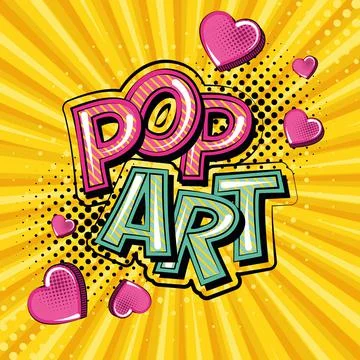 Pop art expression with halftone effect and heart shapes Comic Vector Illustrazione stock