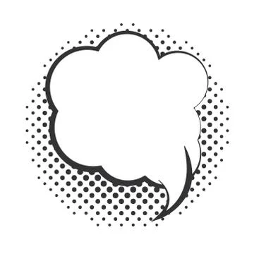 Pop art expression speech bubble halftone style linear design, white background 스톡 일러스트