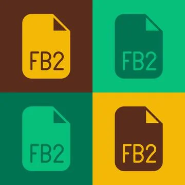 Pop art FB2 File icon isolated on color background. Vector 스톡 일러스트