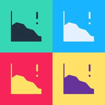 Pop art Financial growth decrease icon isolated on color background. Increasing Stock Illustration