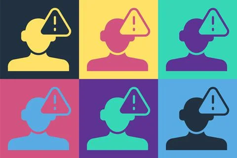 Pop art Finding a problem in psychology icon isolated on color background Stock Illustration