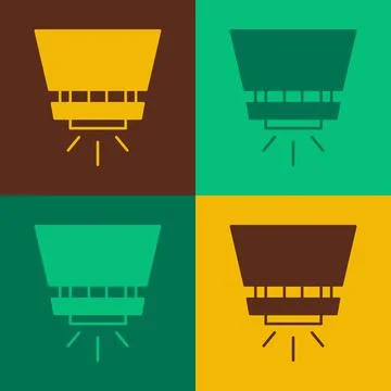 Pop art Fire sprinkler system icon isolated on color background. Sprinkler, fire Stock Illustration