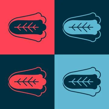 Pop art Fresh cabbage vegetable icon isolated on color background. Vector Ilustración de archivo