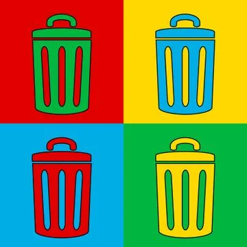 Pop art garbage symbol Illustrazione stock
