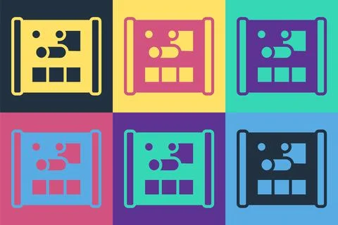 Pop art Graphing paper for engineering icon isolated on color background. Vector Stock Illustration
