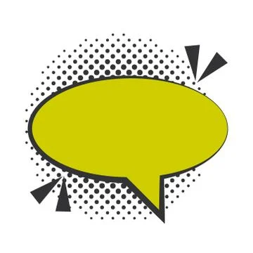 Pop art green speech bubble halftone style, flat design white background 스톡 일러스트