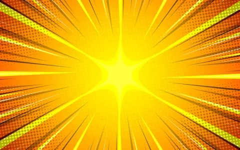 Pop art halftone background. Comic starburst pattern. Cartoon retro sunburs.. Illustrazione stock