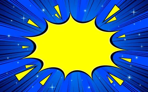 Pop art halftone background. Comic starburst pattern with speech bubbles. V.. Illustrazione stock