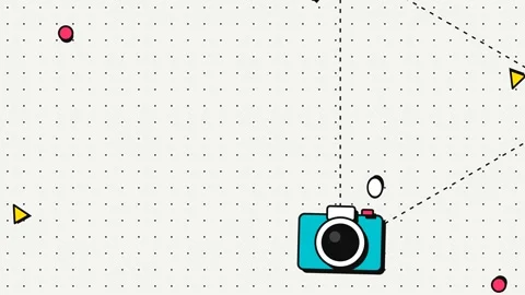 Pop Art Hobbies Animation With Camera Vinyl Record And Palette On Dot Grid Stock Footage 341175605