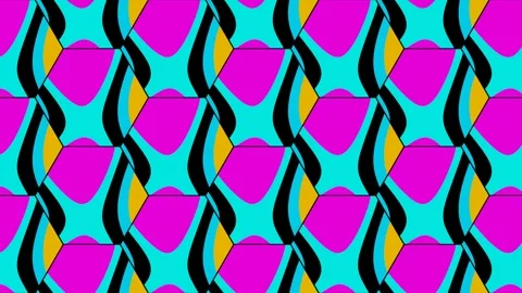 Pop art hypnotic pattern transition in hexagons Stock Footage 278478175