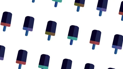 Pop Art Ice Cream Pattern Moving Motion Loop Background Stock Footage 123087586