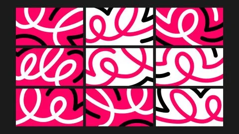 Pop Art Inspired Spiral Comic Background Set Illustrazione stock