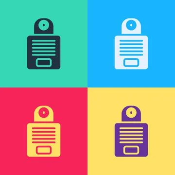 Pop art Intercom icon isolated on color background. Vector Illustrazione stock