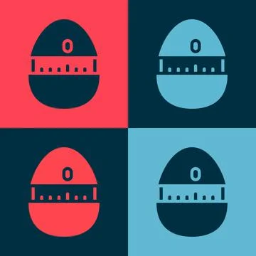 Pop art Kitchen timer icon isolated on color background. Cooking utensil. Vector Stock Illustration