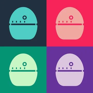 Pop art Kitchen timer icon isolated on color background. Egg timer. Cooking.. Stock Illustration