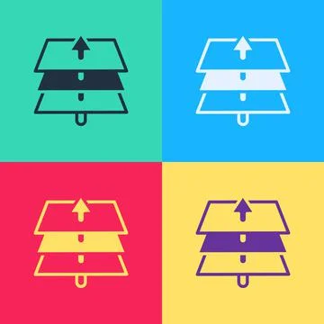 Pop art Layers icon isolated on color background. Vector イラスト素材