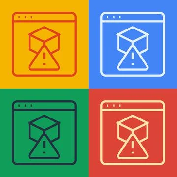 Pop art line 3D printer icon isolated on color background. 3d printing. Vector 스톡 일러스트