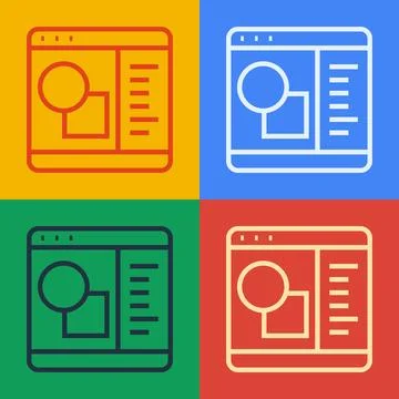 Pop art line 3D printer software icon isolated on color background. 3d printi Stock Illustration