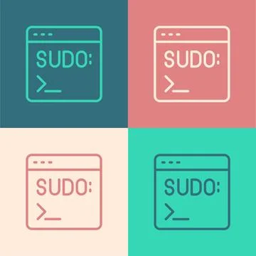 Pop art line Code terminal icon isolated on color background. Browser windo.. 库存插图