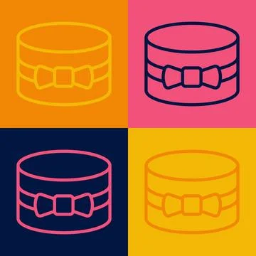 Pop art line Gift box icon isolated on color background. 8 March. Internati.. 스톡 일러스트