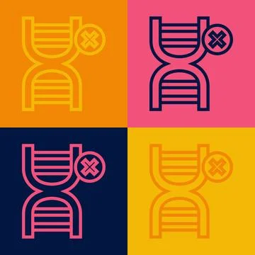 Pop art line No GMO icon isolated on color background. Genetically modified.. Stock Illustration
