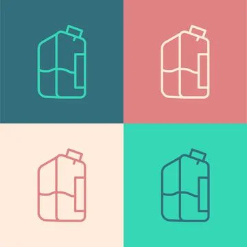 Pop art line Printer ink bottle icon isolated on color background. Vector Stockillustratie