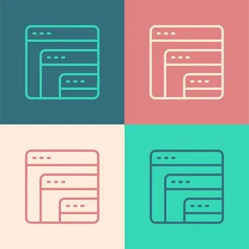 Pop art line Software, web developer programming code icon isolated on color イラスト素材