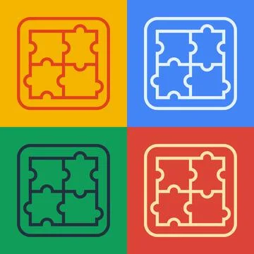 Pop art line Solution to the problem in psychology icon isolated on color Illustrazione stock