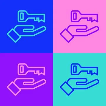 Pop art line Solution to the problem in psychology icon isolated on color b.. イラスト素材