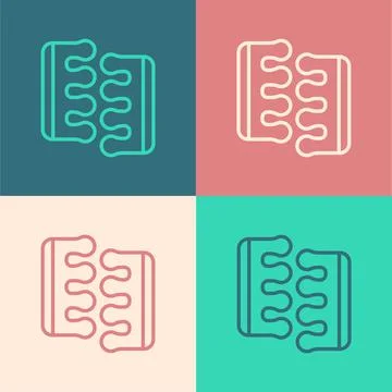 Pop art line Toe separator for pedicure icon isolated on color background Stock Illustration