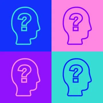 Pop art line Worker icon isolated on color background. Business avatar symbol Stock Illustration