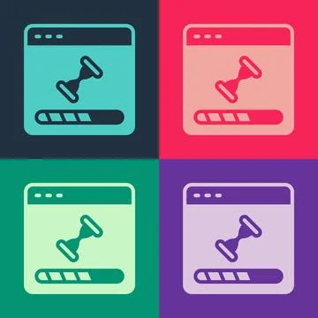 Pop art Loading a data window with a progress bar icon isolated on color イラスト素材