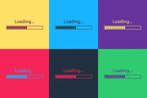 Pop art Loading icon isolated on color background. Progress bar icon. Vector Stock Illustration