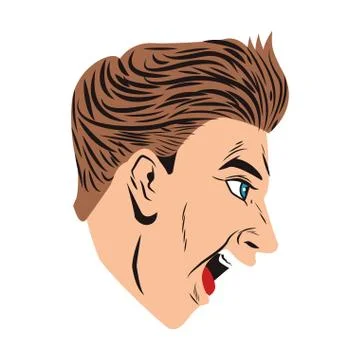 Pop art man face Stock Illustration