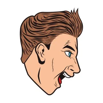 Pop art man face Stock Illustration