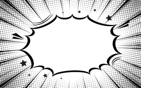 Pop art manga comic background. Black and white vector illustration. Stock Illustration