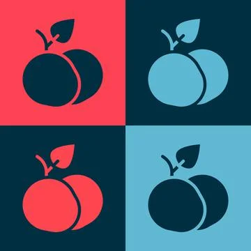 Pop art Mango fruit icon isolated on color background. Vector Stock Illustration