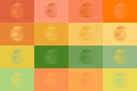 Pop Art Mango Pattern Colorful Halftone Grid Design Stock Illustration