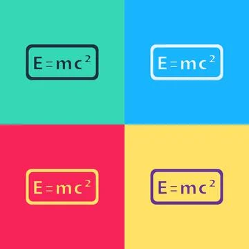 Pop art Math system of equation solution icon isolated on color background. E Illustrazione stock