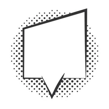 Pop art message comic bubble speech halftone style, linear design white Stock Illustration
