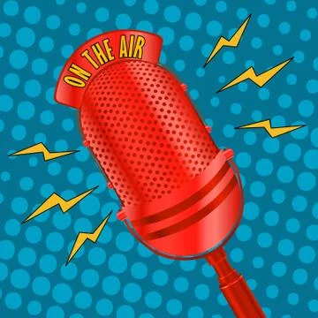 Pop art microphone Stock Illustration
