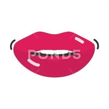 Pop art sexy color female lips Royalty Free Vector Image